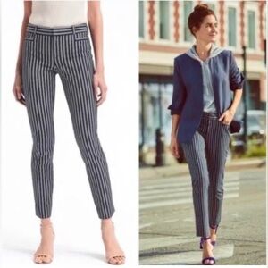 Banana Republic Navy Sloan Skinny Crop Striped Pants Size 4